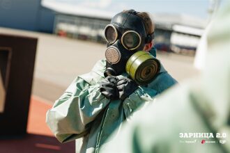 Лагерь «Авангард», лазертаг: панорама полигона в день «Зарницы 2.0» в лагере «Авангард»
