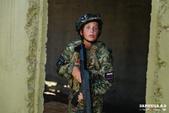 «Зарница 2.0»: Групповой портрет отряда на полигоне — №313