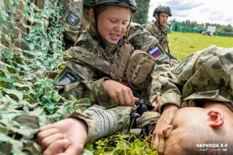 Турнир «Зарницы 2.0» LASERWAR: Групповой портрет отряда на полигоне — №353