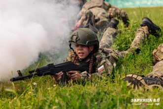 Фото «Зарницы 2.0»: работа в паре на тактическом участке на полигоне «Зарницы 2.0»