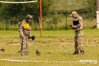 Турнир «Зарницы 2.0» LASERWAR: Группа с тагерами LASERWAR в камуфляже — №323