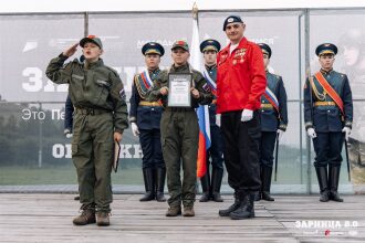 «Зарница 2.0»: Строй участников на плацу лагеря «Авангард» — №721