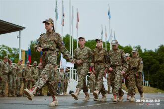 Фото «Зарницы 2.0»: сбор команды у информационного маркера на полигоне «Зарницы 2.0»