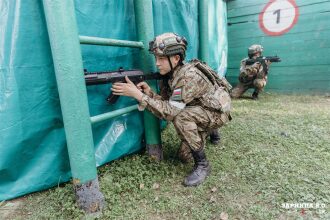 Турнир «Зарницы 2.0» LASERWAR: Групповой портрет отряда на полигоне — №833