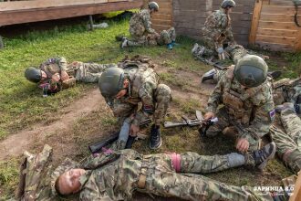 Турнир «Зарницы 2.0» LASERWAR: Отряд проходит мимо бетонного сооружения — №575