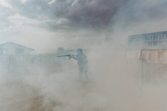 Турнир «Зарницы 2.0» LASERWAR: Ряд тактических шлемов в построении — №305