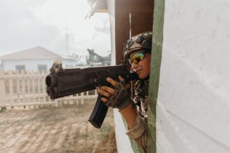 «Зарница 2.0»: Групповой портрет отряда на полигоне — №313
