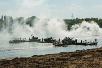 Лагерь «Авангард», лазертаг: панорама полигона в день «Зарницы 2.0» в лагере «Авангард»