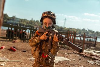Лазертаг LASERWAR: Огневой контакт из-за песчаного бруствера — №435