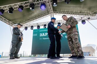 Лагерь «Авангард», лазертаг: панорама полигона в день «Зарницы 2.0» в лагере «Авангард»